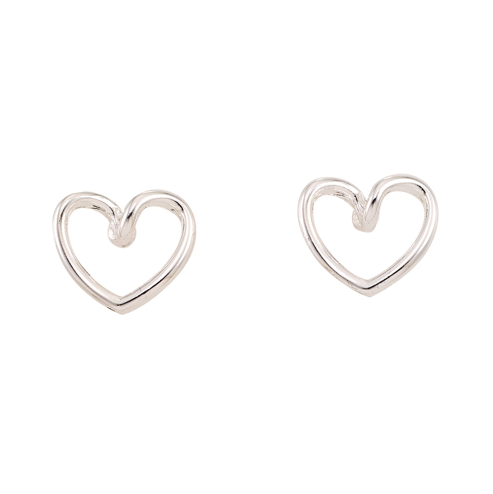 Outline Heart Stud Earrings