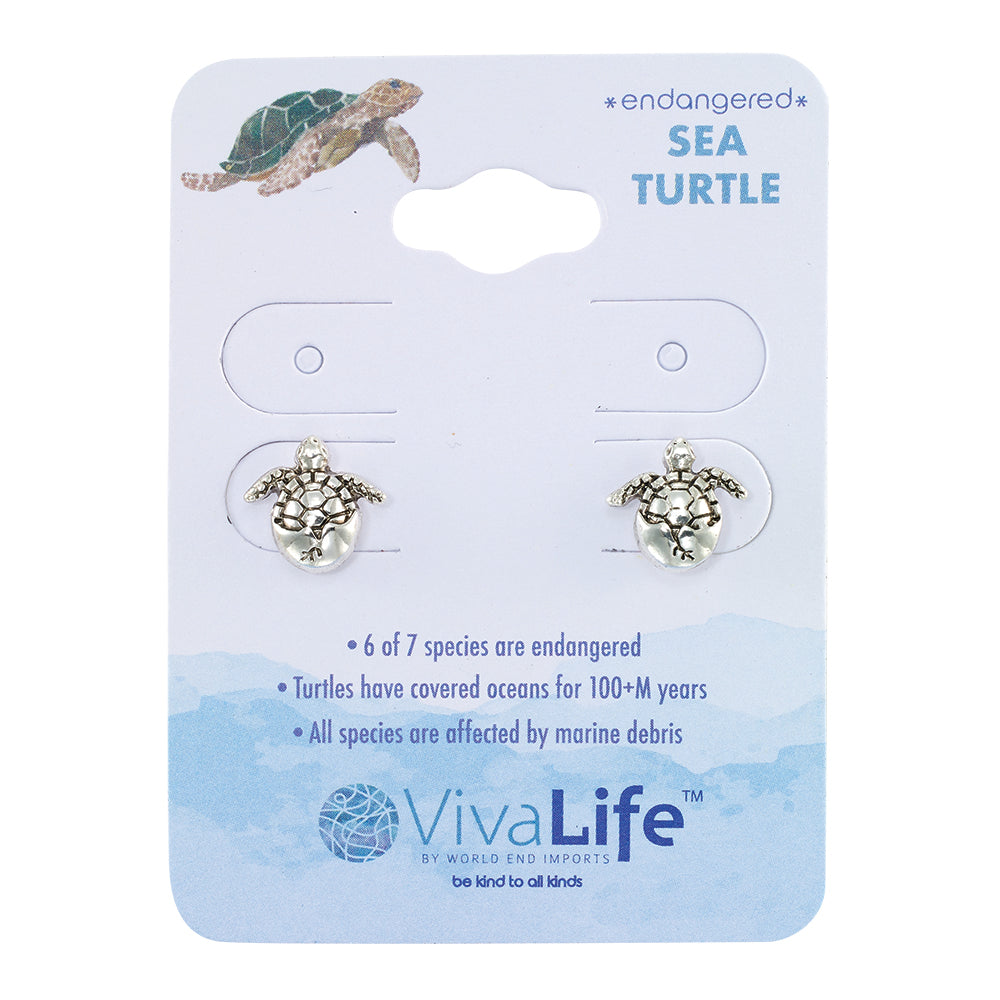 &quot;Give Back&quot; Hatching Sea Turtle Stud Earrings