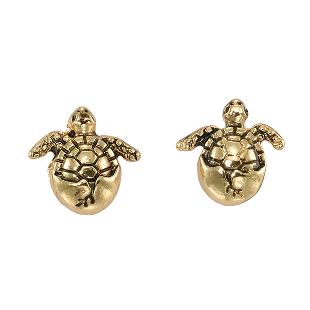 &quot;Give Back&quot; Hatching Sea Turtle Stud Earrings