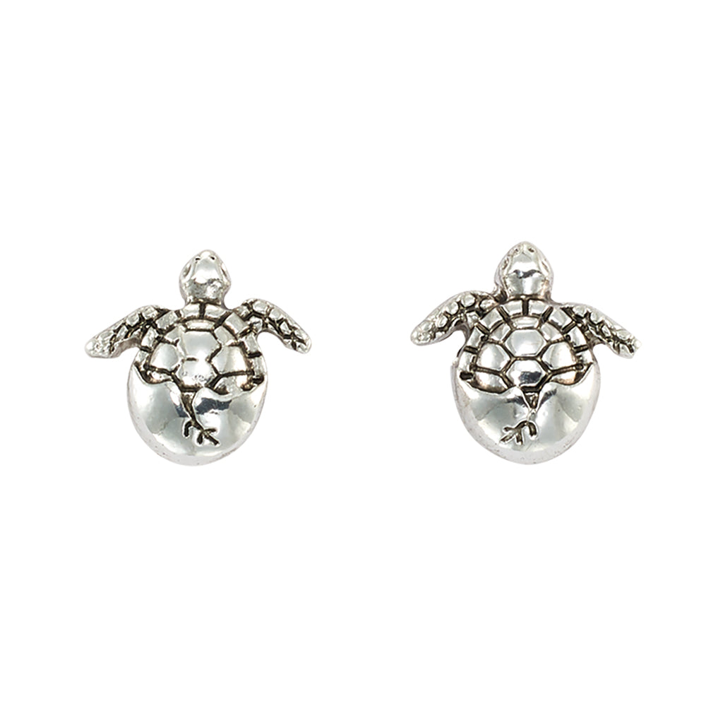 &quot;Give Back&quot; Hatching Sea Turtle Stud Earrings