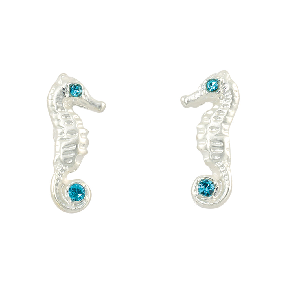 Crystal Seahorse Stud Earrings