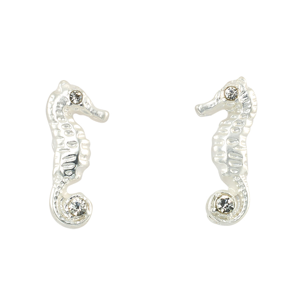 Crystal Seahorse Stud Earrings