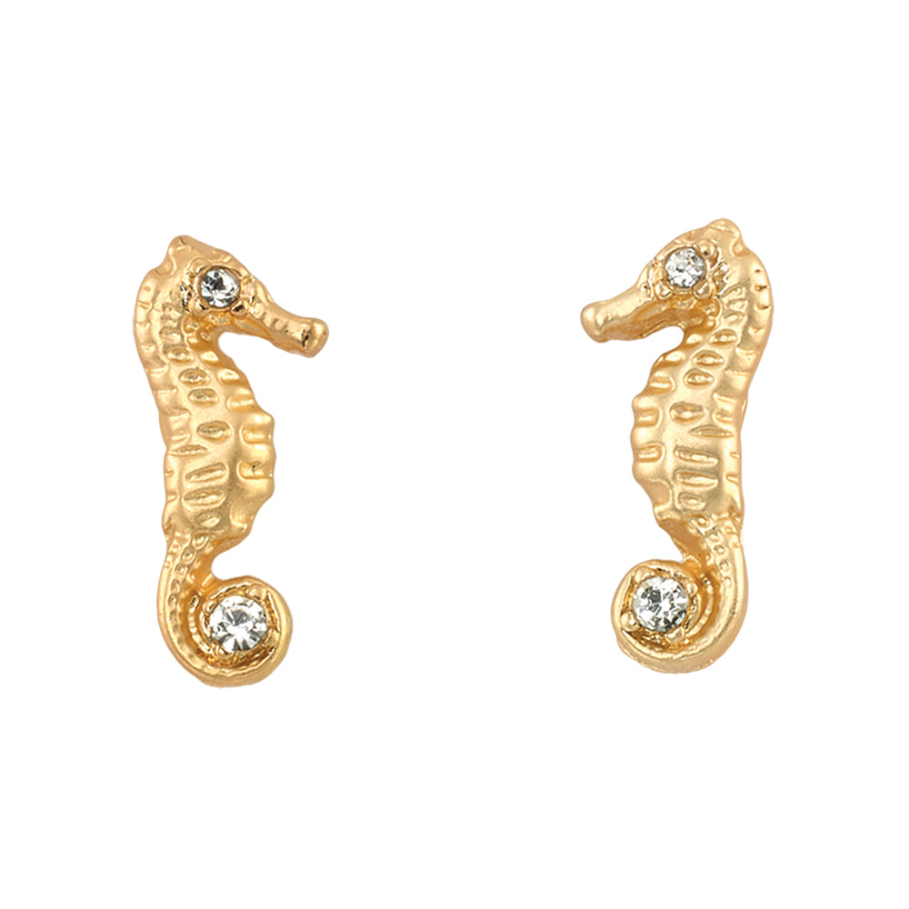 Crystal Seahorse Stud Earrings
