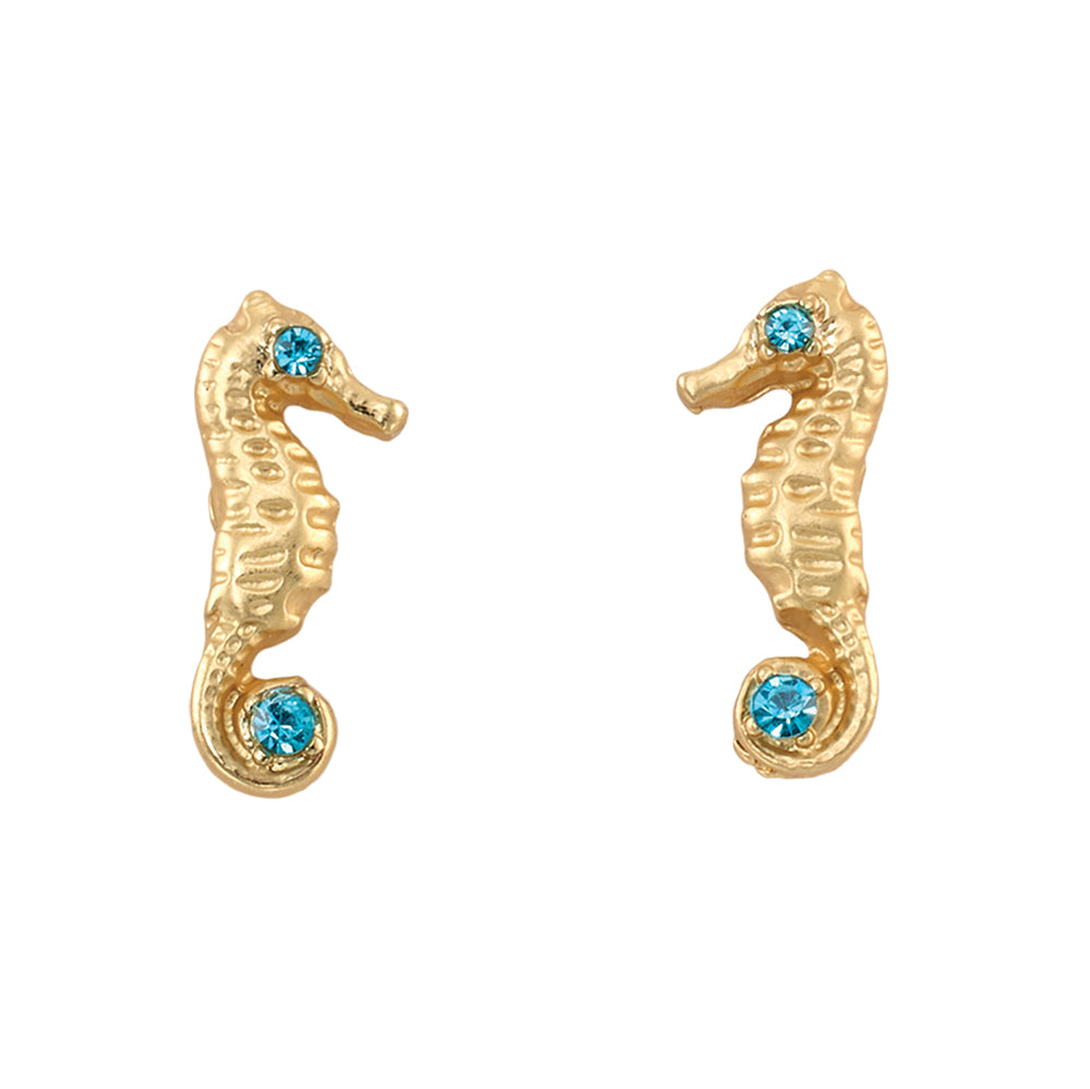 Crystal Seahorse Stud Earrings