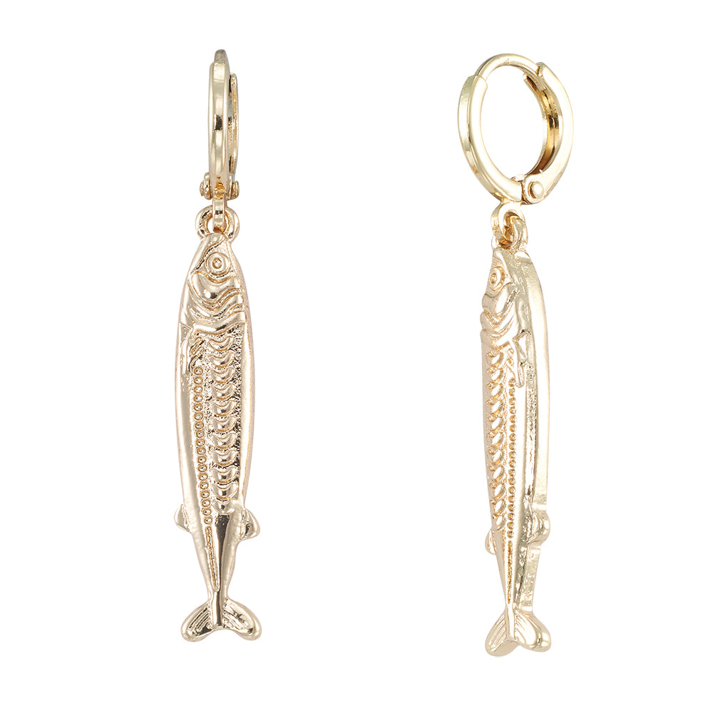 Double-Sided Sardine Huggie Earrings