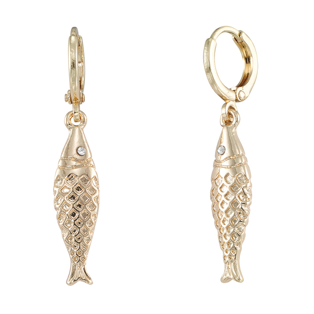 Crystal Sardine Huggie Earrings