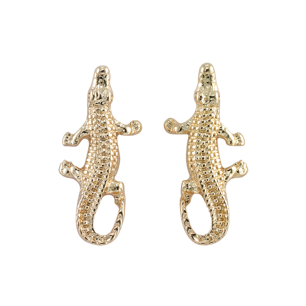 Textured Crocodile Stud Earrings