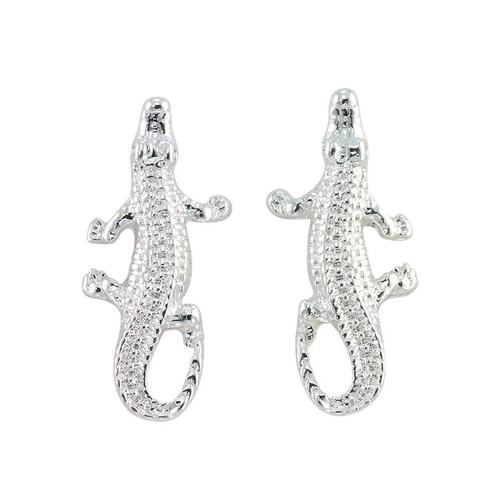 Textured Crocodile Stud Earrings