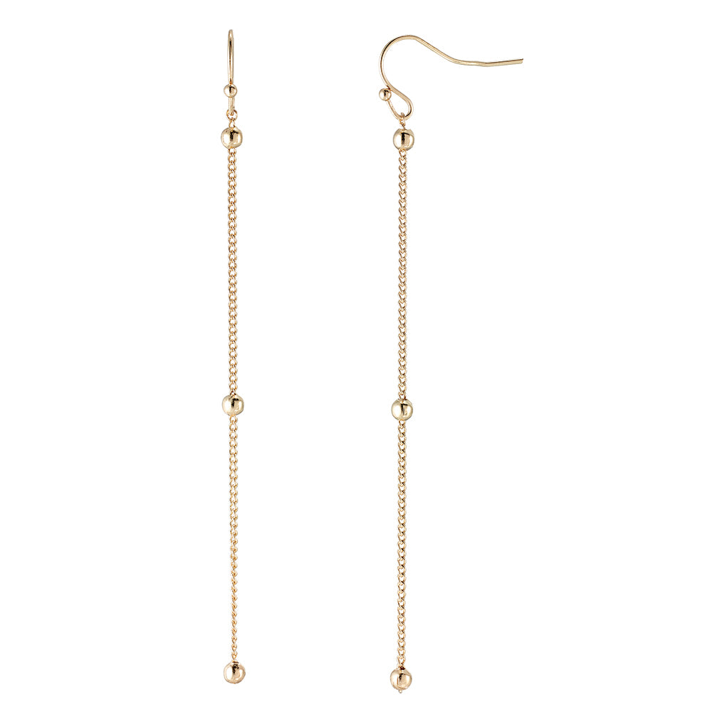 Long Bead Chain Earrings