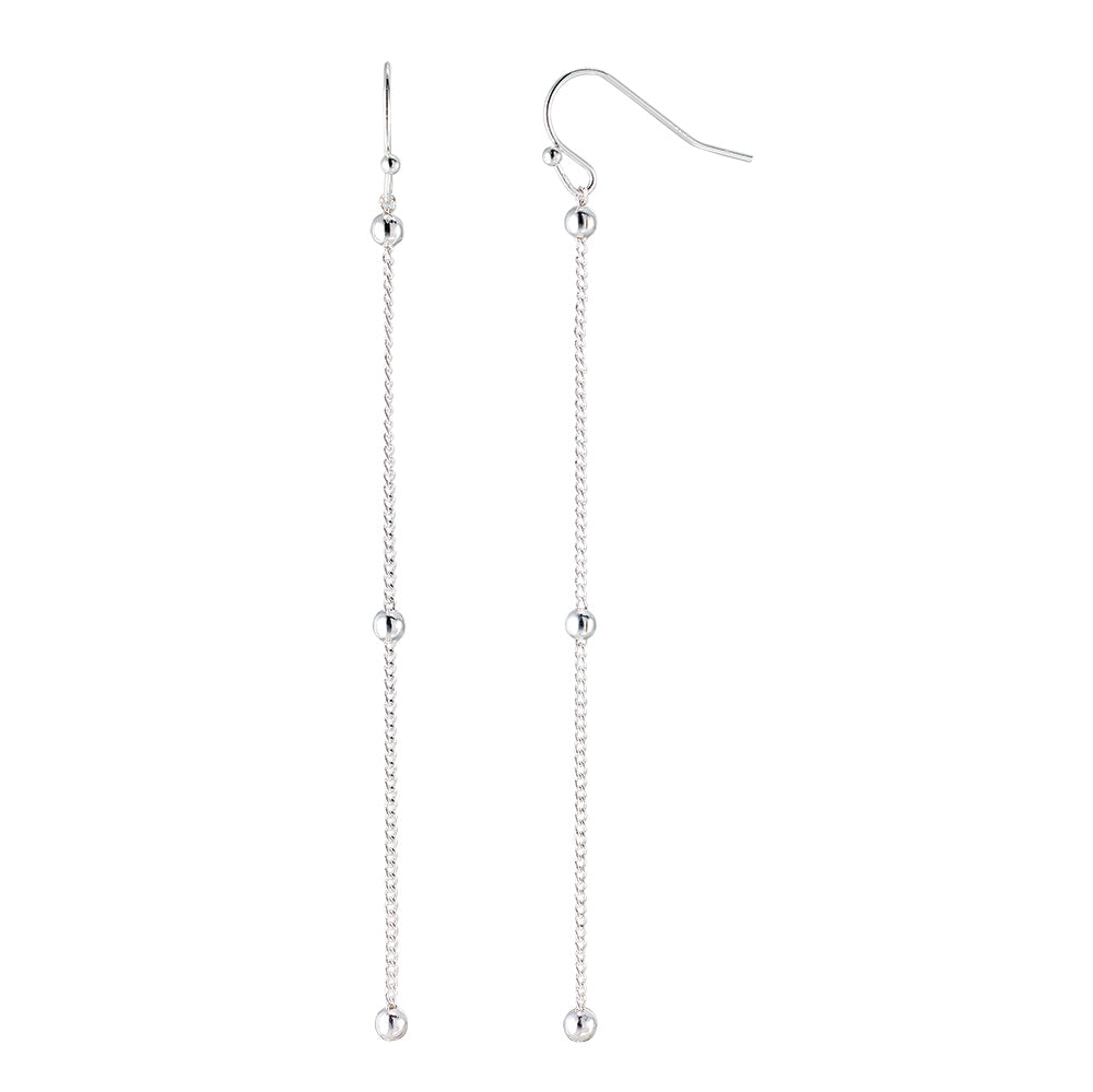Long Bead Chain Earrings