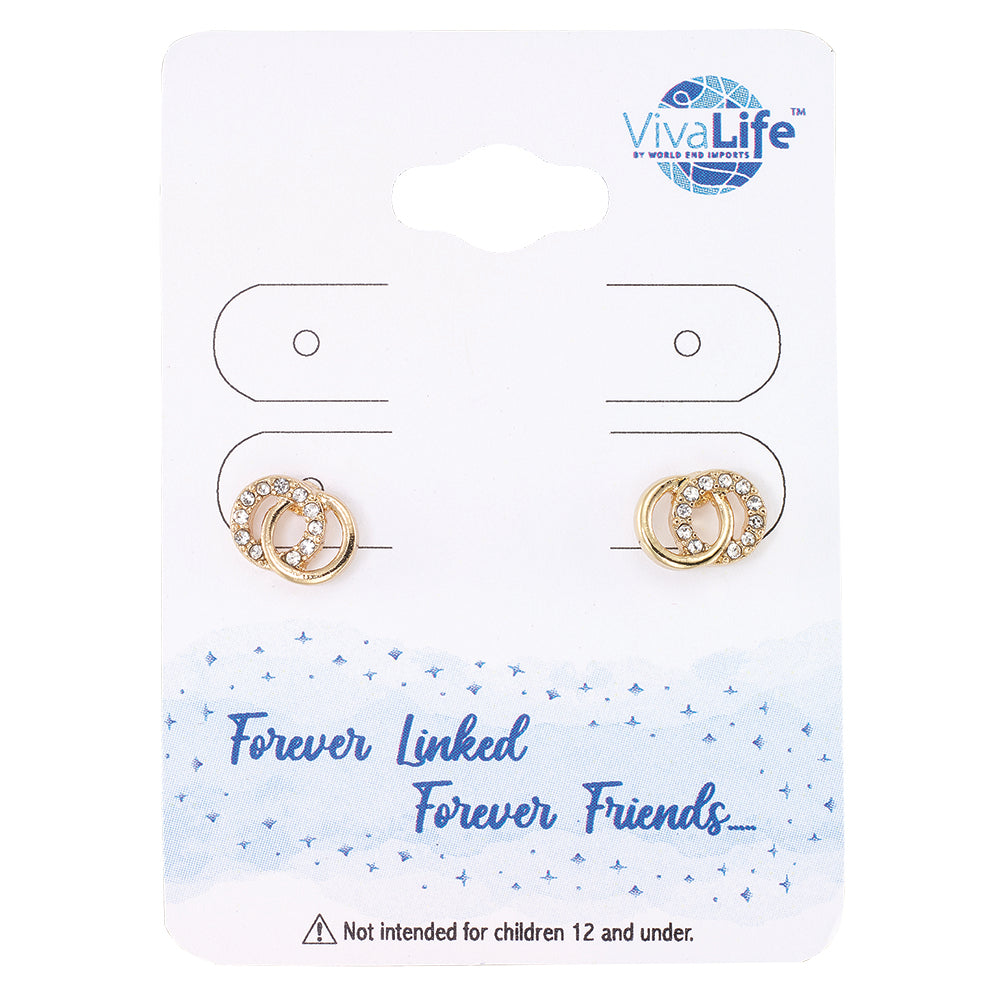 Double Circle Crystal Stud
