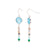 Silver Frosted Glass/Faceted Bead Earrings