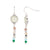 Silver Frosted Glass/Faceted Bead Earrings