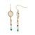 Gold Frosted Glass/Faceted Bead Earrings