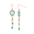 Gold Frosted Glass/Faceted Bead Earrings