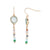 Gold Frosted Glass/Faceted Bead Earrings