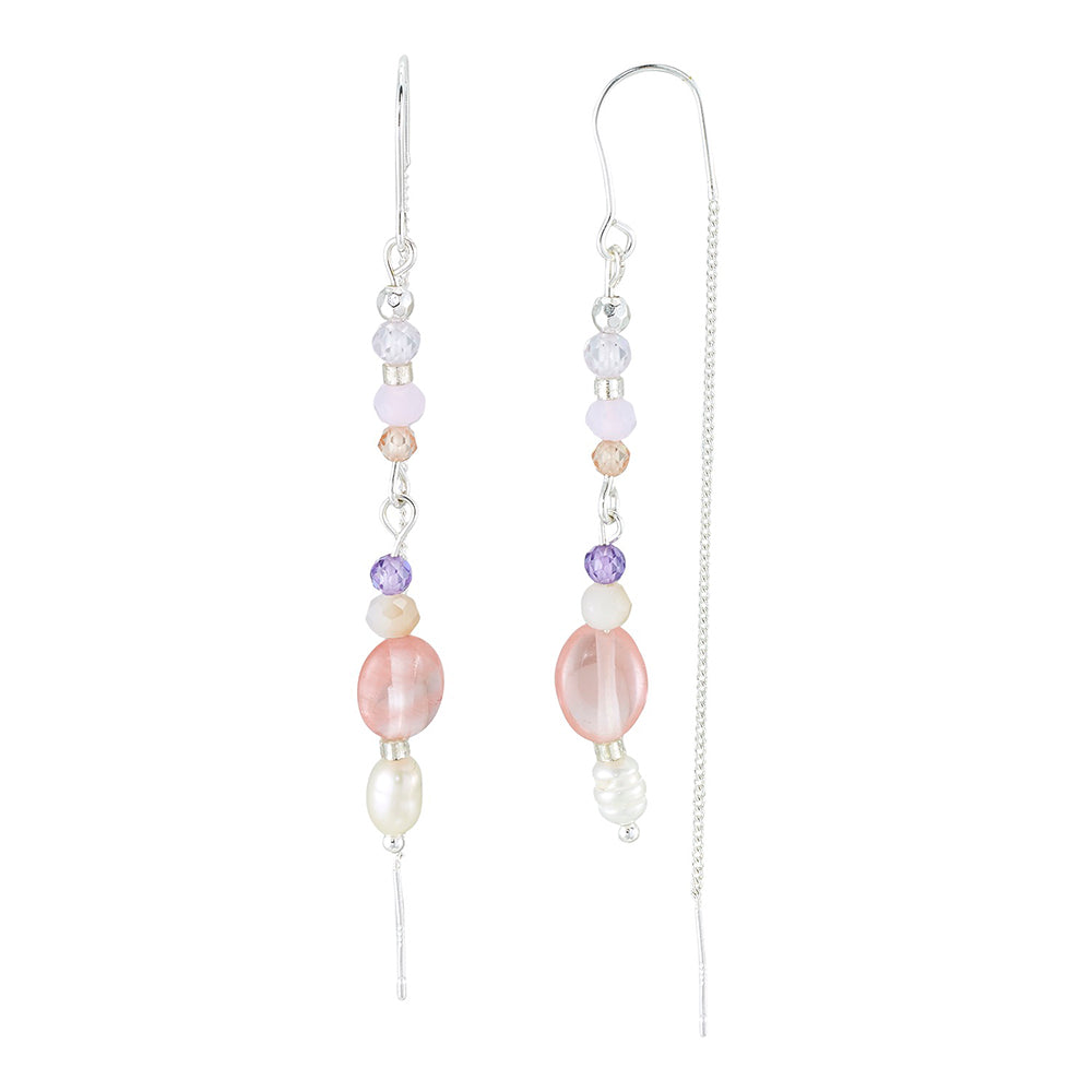 Stone, Crystal & Pearl Threader Earrings