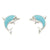 Enamel Dolphin Stud Earrings