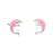 Enamel Dolphin Stud Earrings