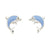 Enamel Dolphin Stud Earrings