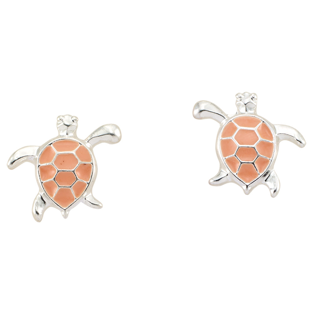 Enamel Sea Turtle Stud Earrings