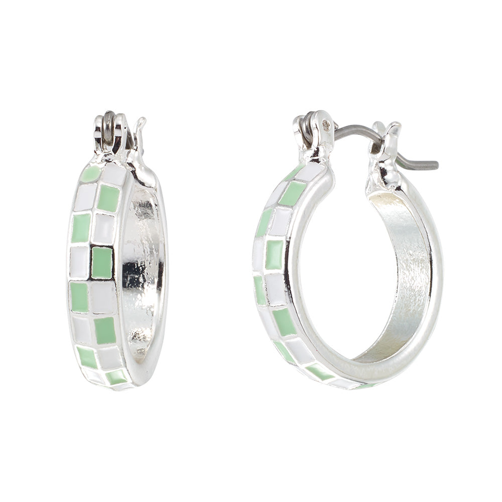 Venice Beach Checkerboard Hoop Earrings