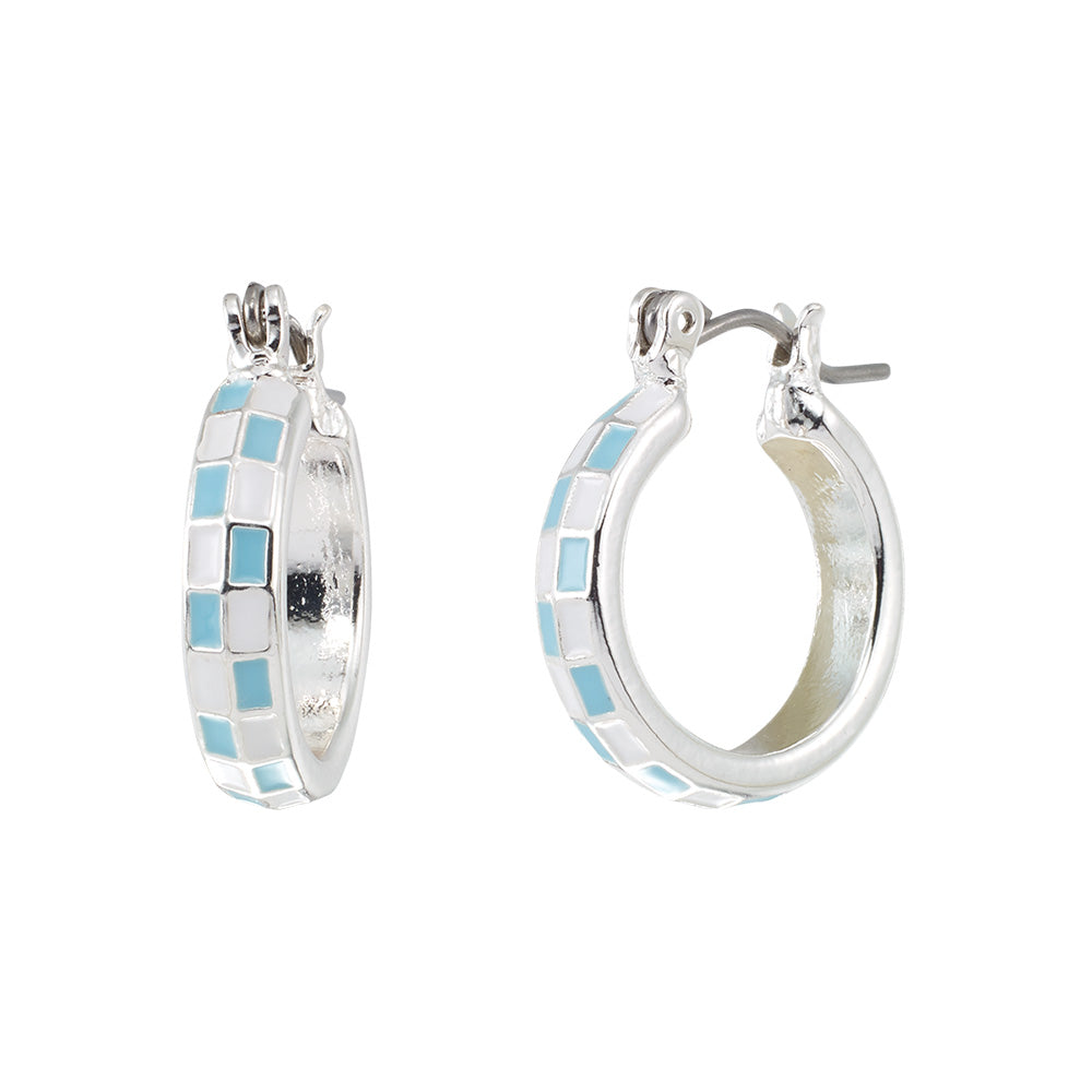 Venice Beach Checkerboard Hoop Earrings