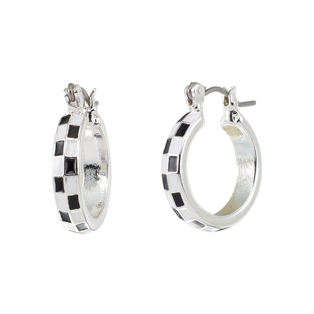 Venice Beach Checkerboard Hoop Earrings