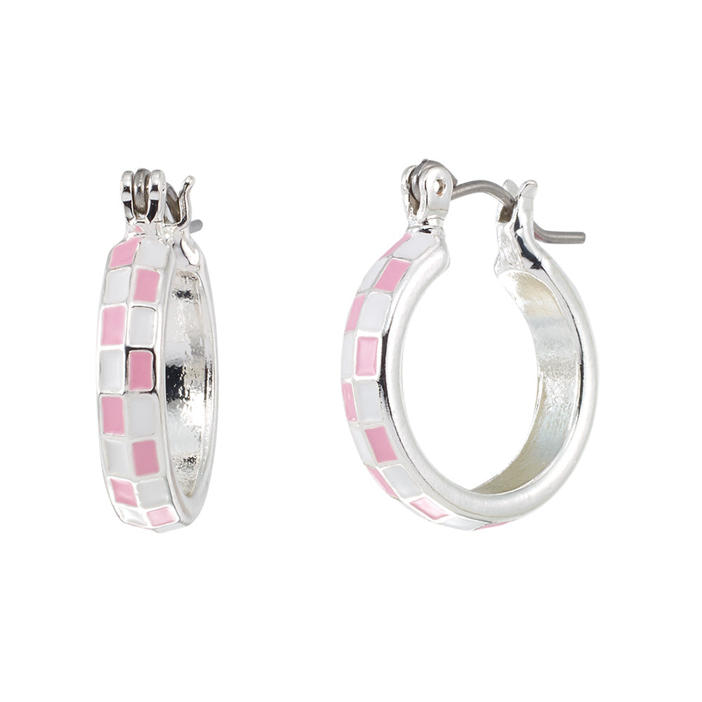Venice Beach Checkerboard Hoop Earrings