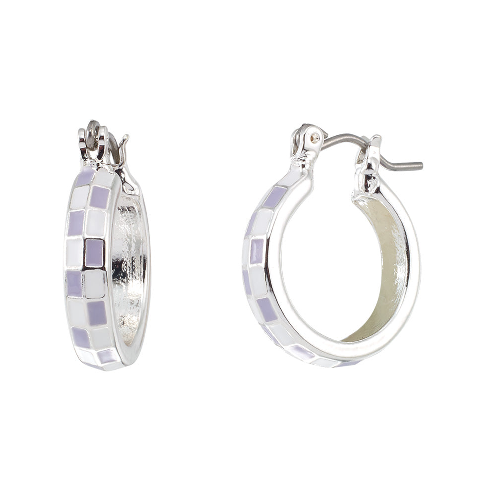 Venice Beach Checkerboard Hoop Earrings