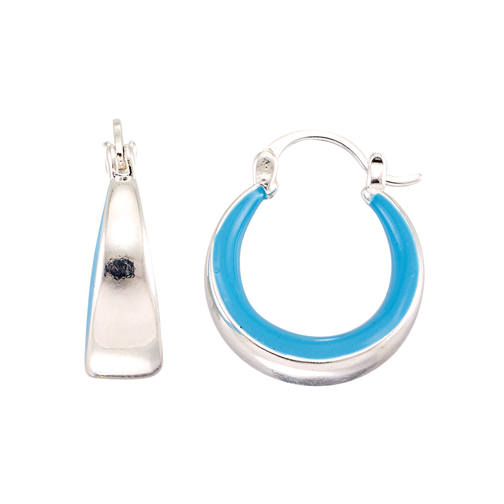 Enamel Inside Hoop Earrings