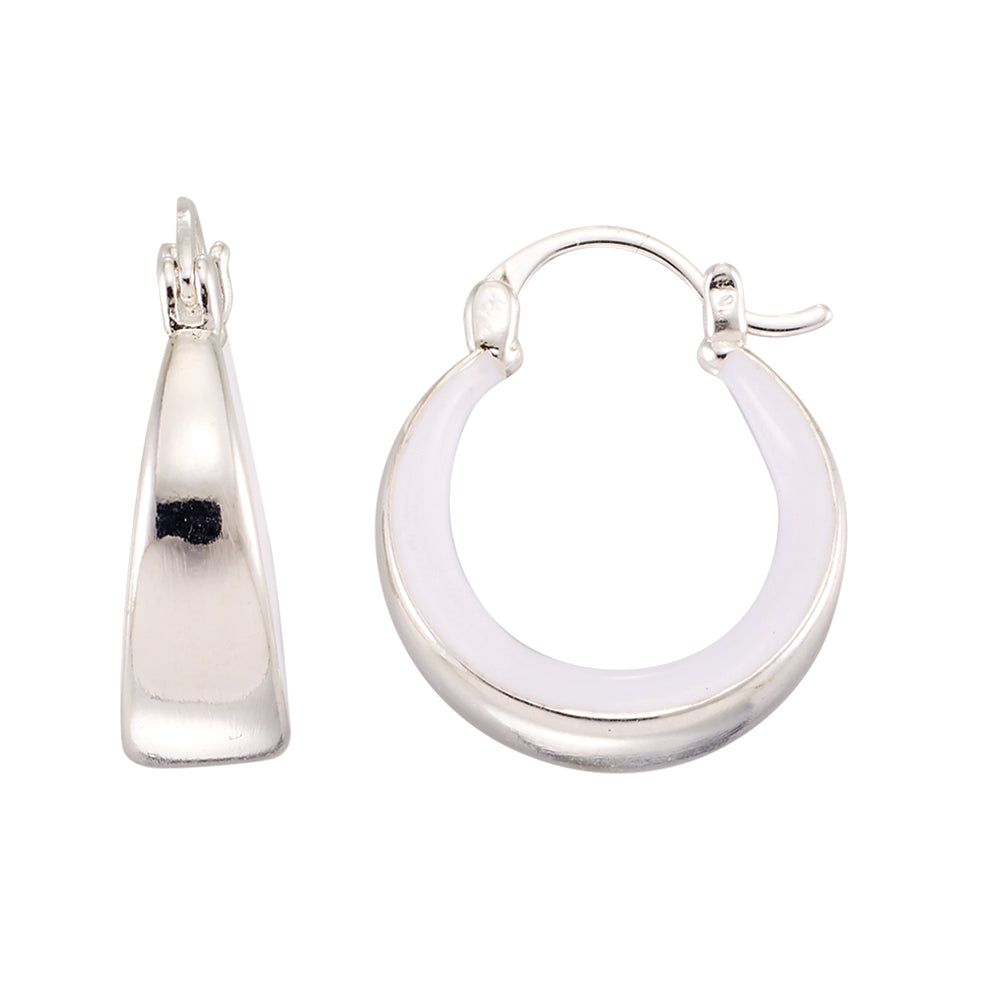 Enamel Inside Hoop Earrings