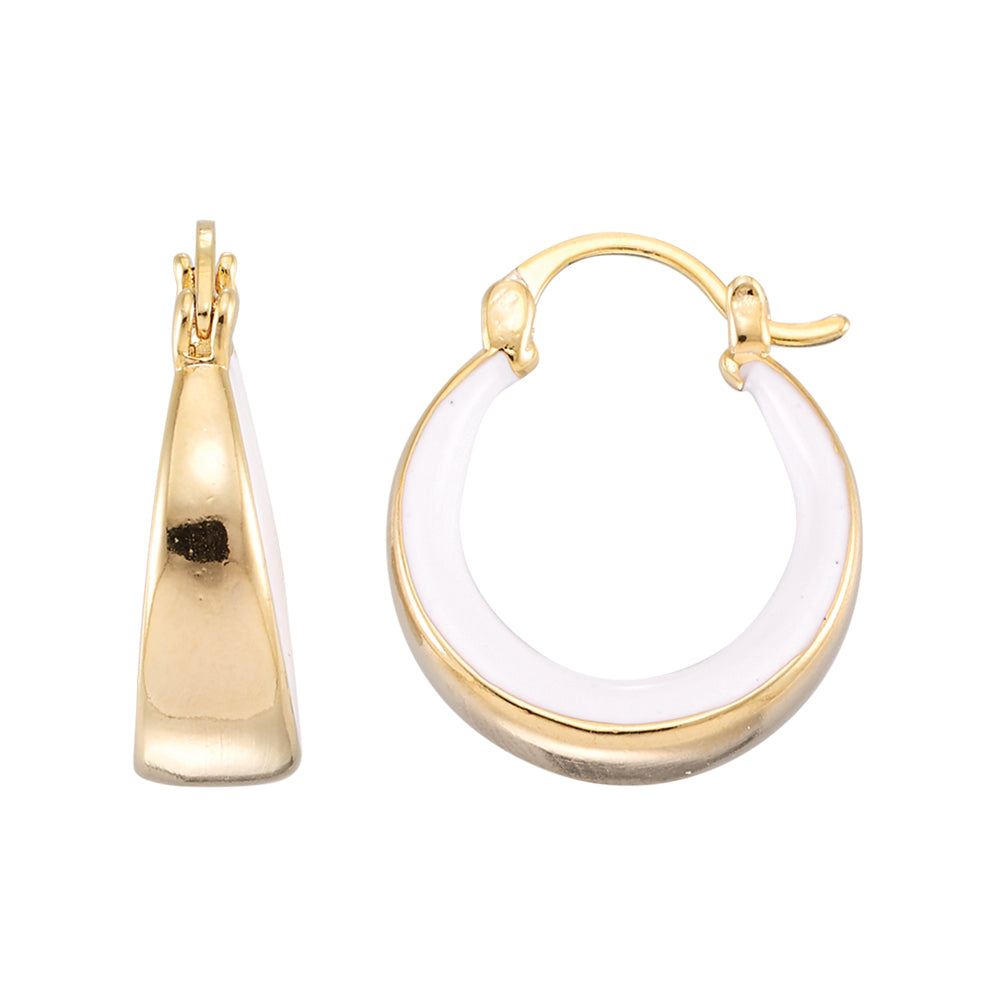 Enamel Inside Hoop Earrings