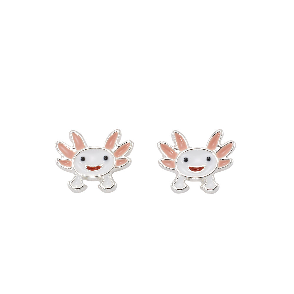Enamel Axolotl Stud Earrings