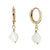 Dainty Mother of Pearl Shell Huggie Earrings