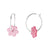 Venice Beach Silver Pearlized Daisy Hoop Earrings