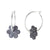 Venice Beach Silver Pearlized Daisy Hoop Earrings