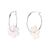 Venice Beach Silver Pearlized Daisy Hoop Earrings