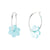 Venice Beach Silver Pearlized Daisy Hoop Earrings