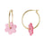 Venice Beach Gold Pearlized Daisy Hoop Earrings