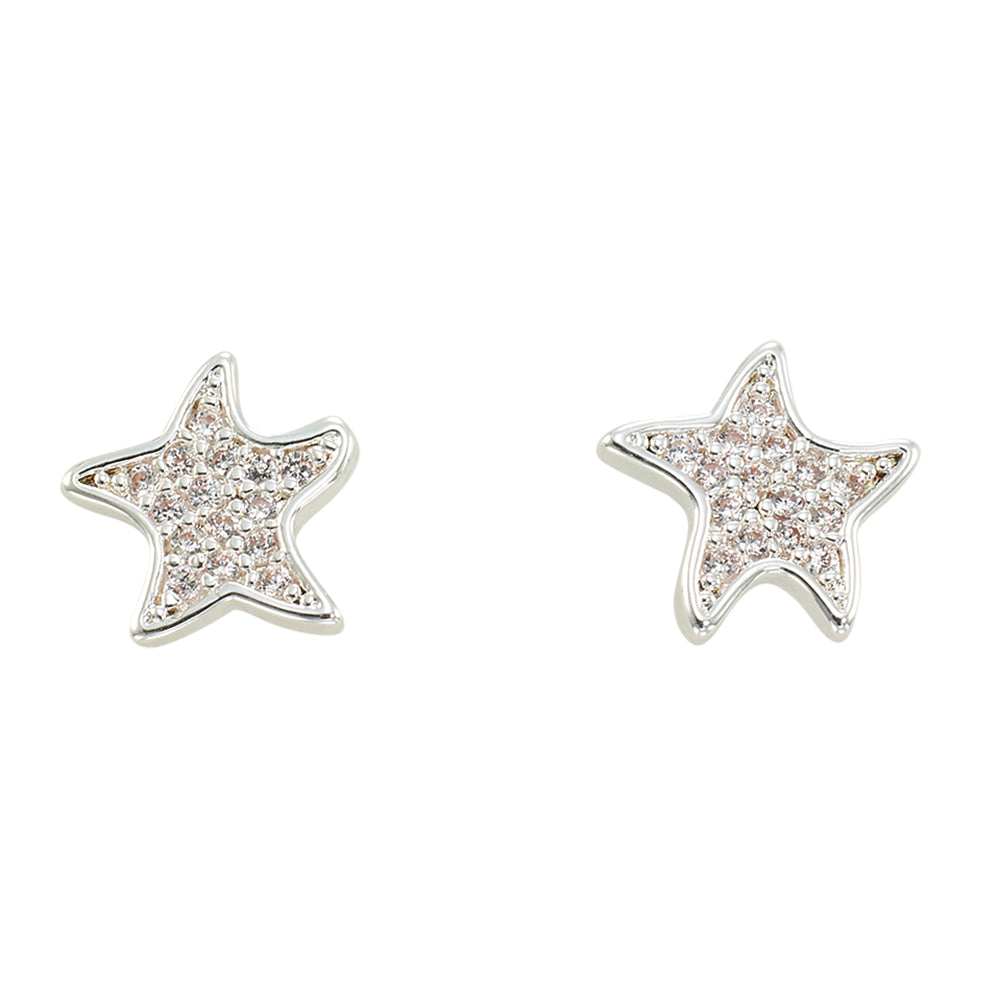 Crystal Starfish Stud Earrings
