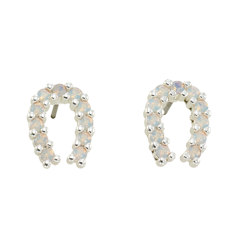 Crystal Horseshoe Stud Earrings