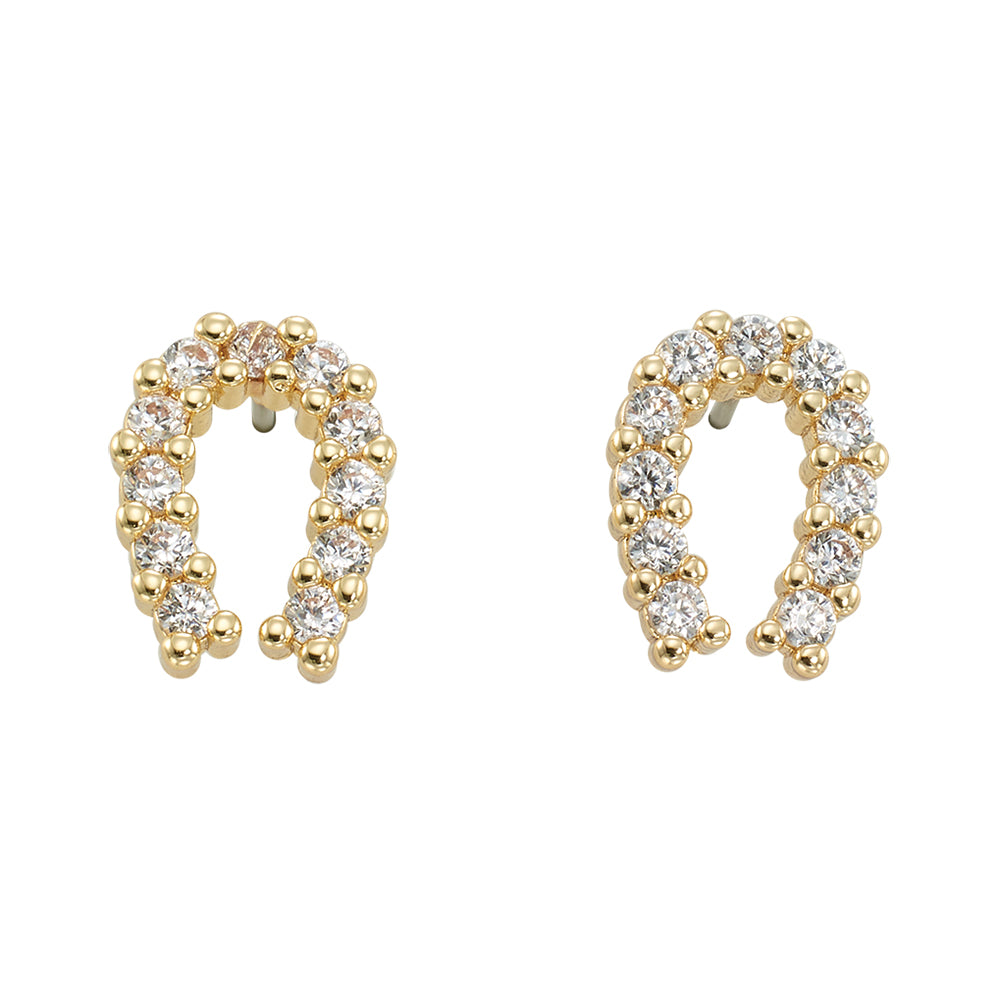 Crystal Horseshoe Stud Earrings