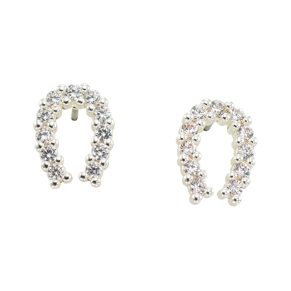 Crystal Horseshoe Stud Earrings