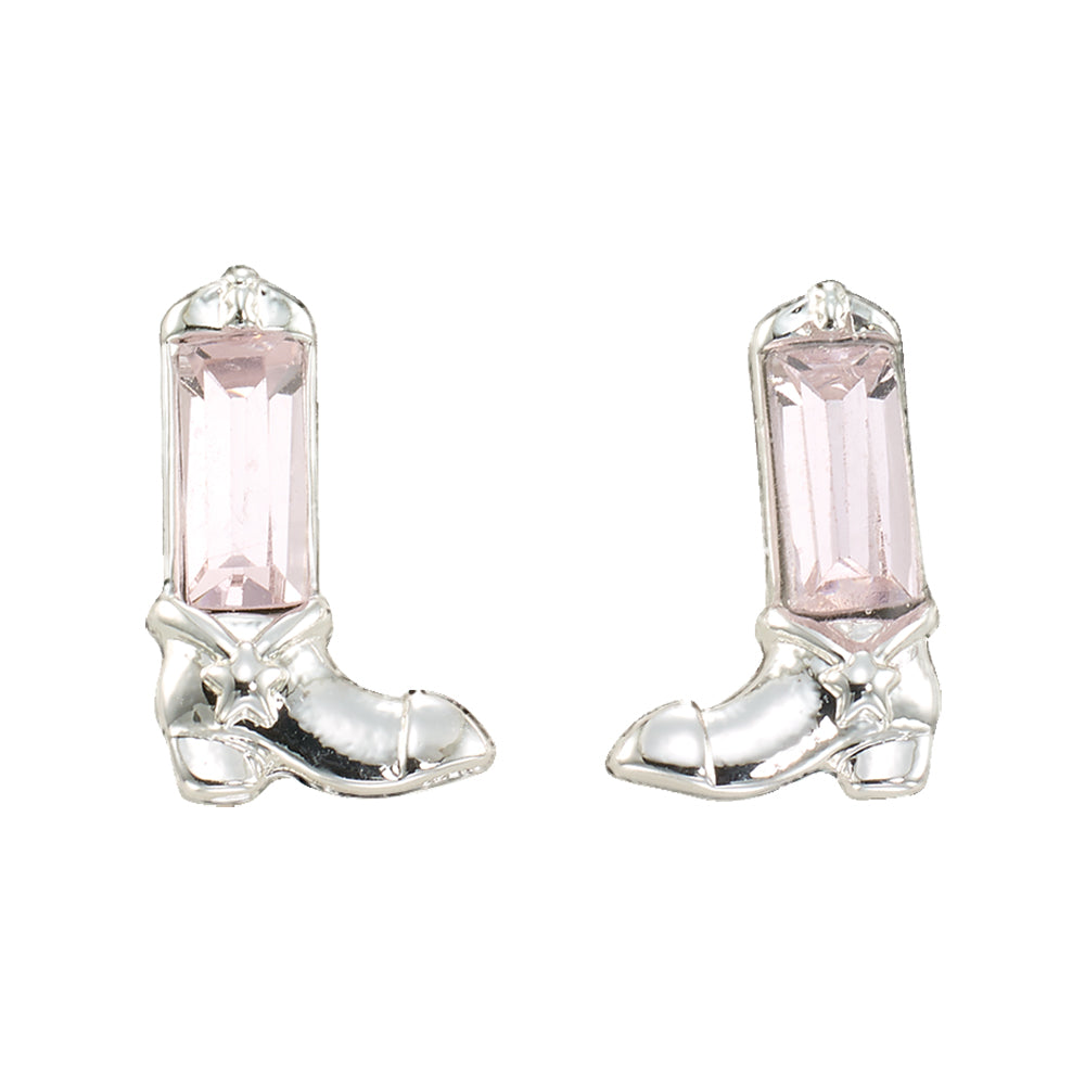 Crystal Cowgirl Boot Stud Earrings