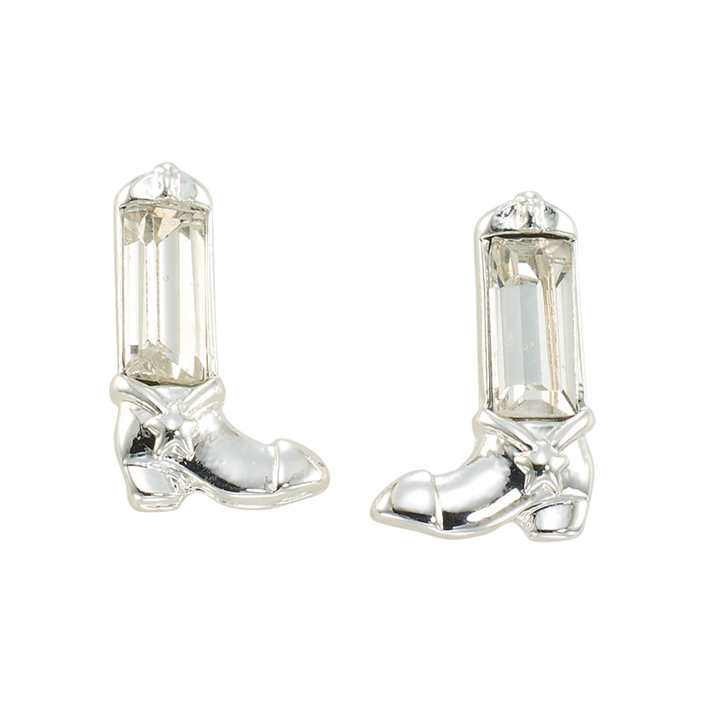 Crystal Cowgirl Boot Stud Earrings