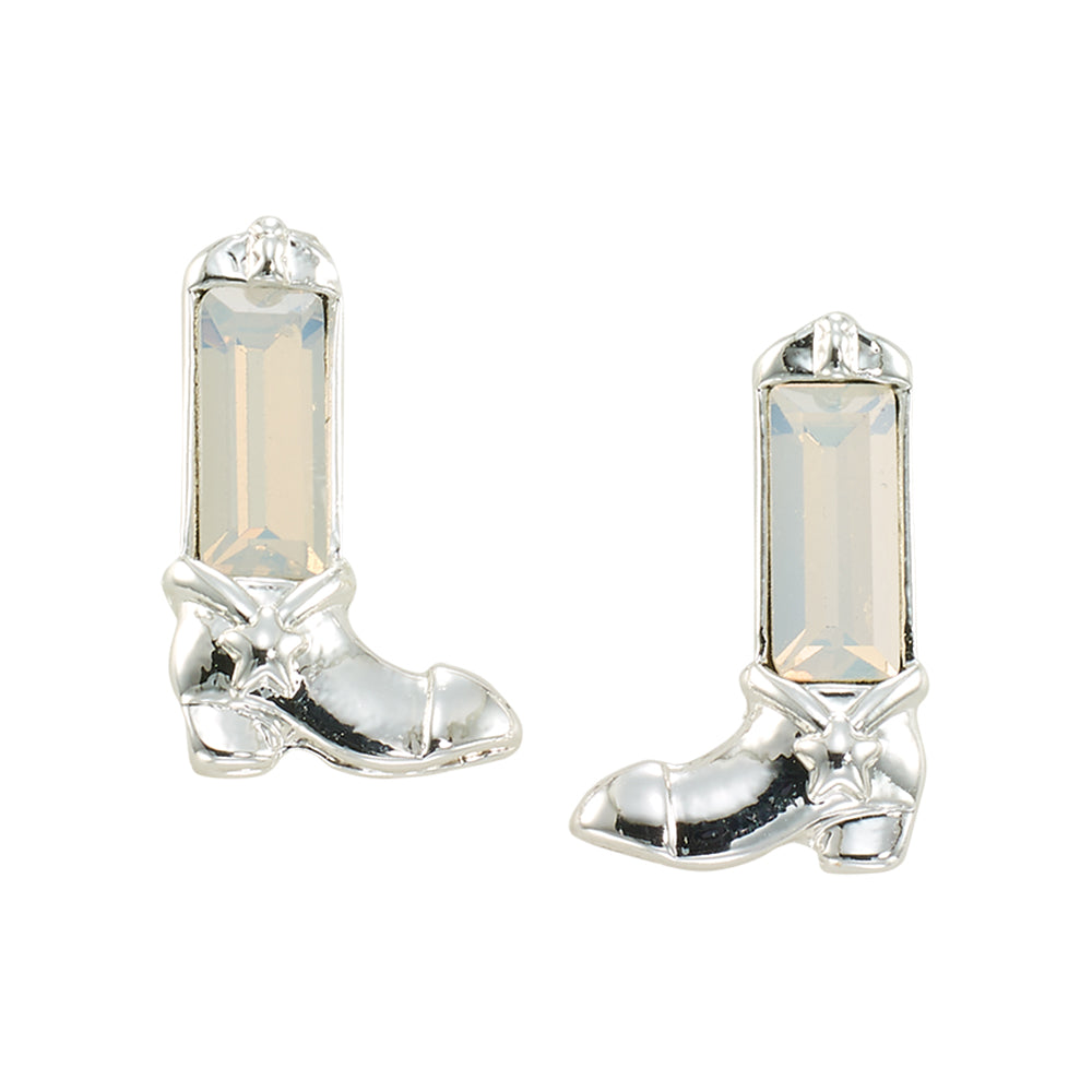 Crystal Cowgirl Boot Stud Earrings