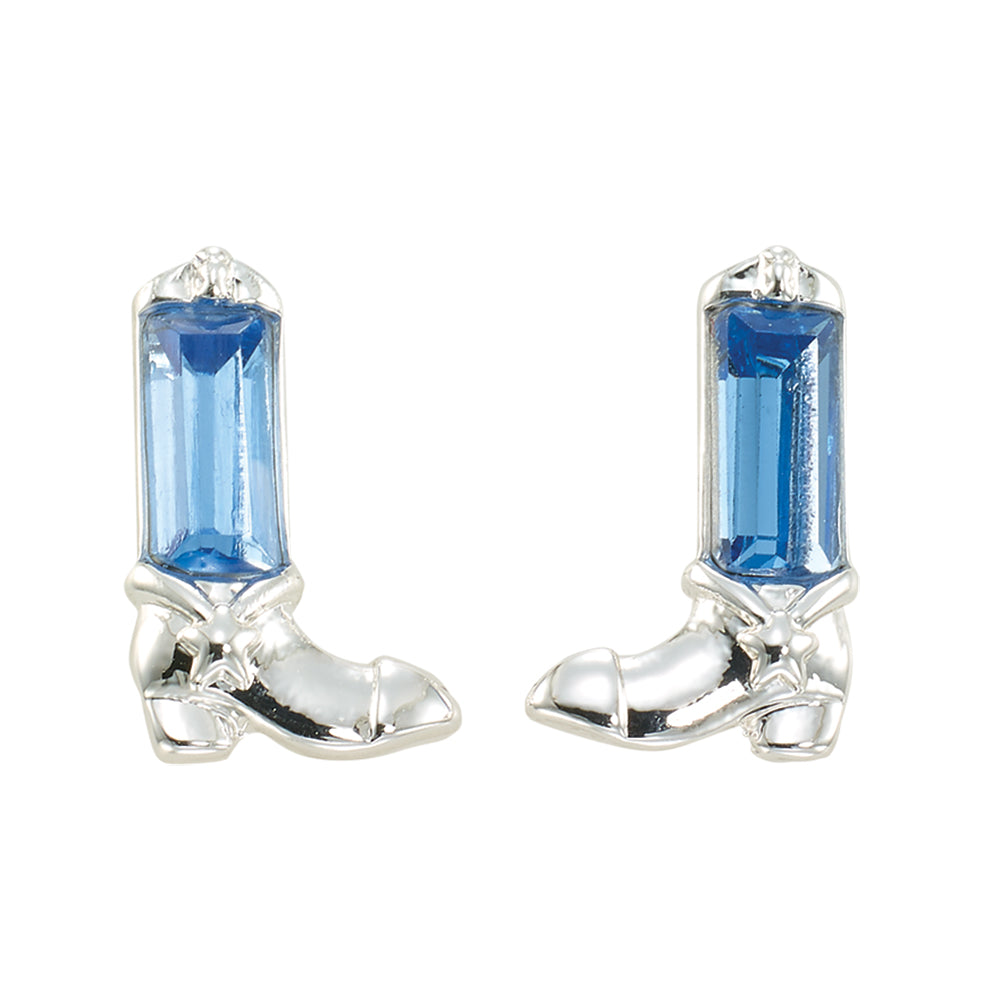 Crystal Cowgirl Boot Stud Earrings