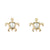 Crystal Heart Turtle Stud Earrings