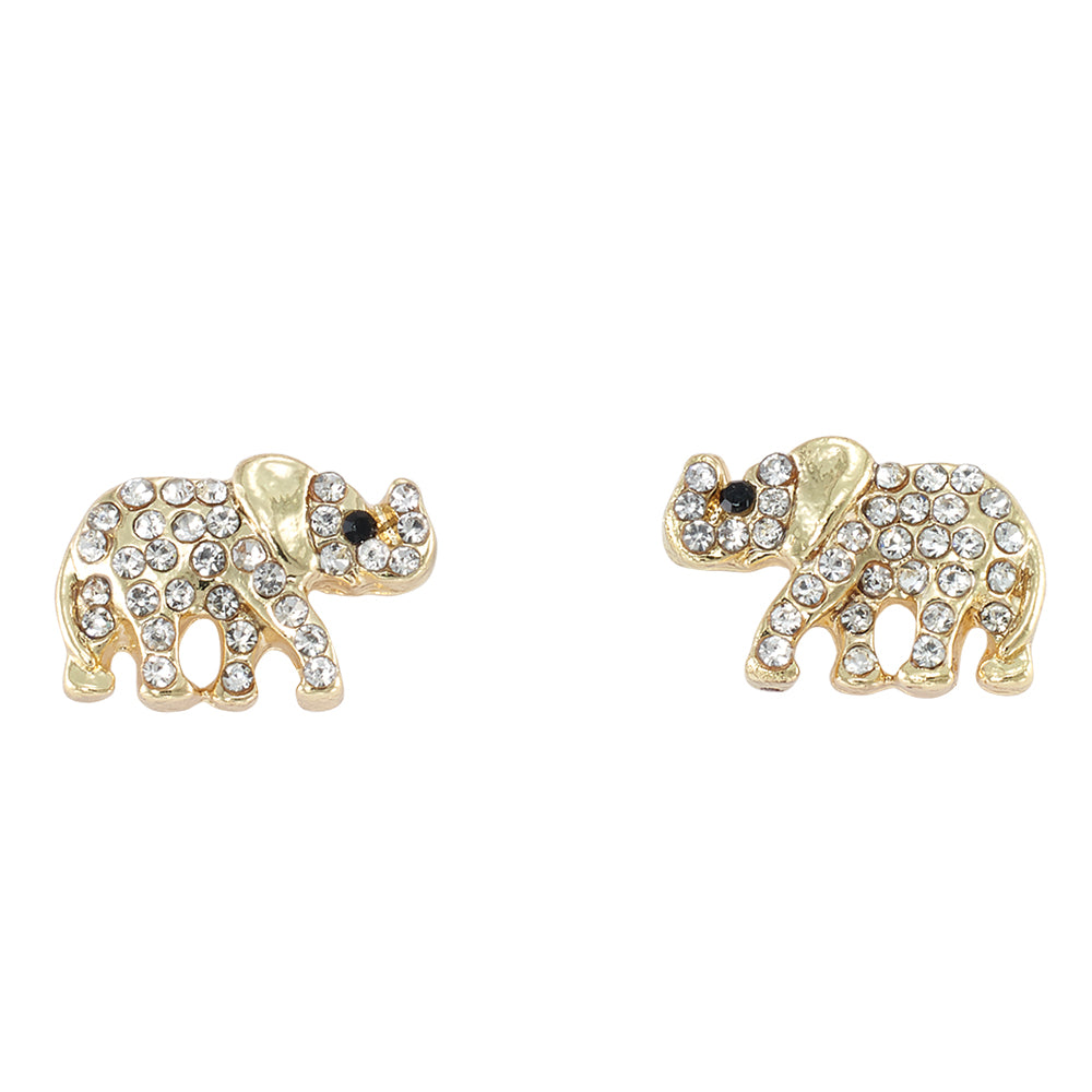 Crystal Elephant Stud Earrings